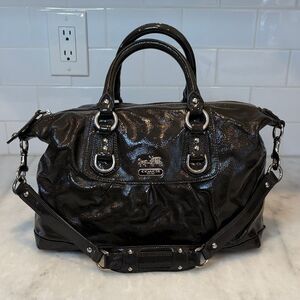 Coach Bag Purse Handbag Leather Madison Sabrina Patent Large Convertible Satchel